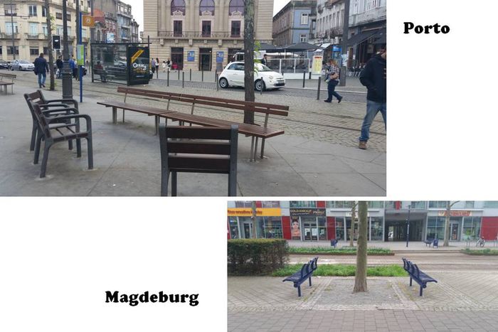 Sozialere Anordnung von Bänken